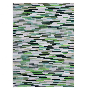 Alfombra Moderna Abstracta Verde Rectangular de Poliéster con Pelo Plano y Base Antideslizante de Goma para Decoración de Sala de Estar - Product Image 5