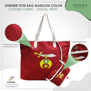 Sac fourre-tout écologique Shriner Emblem en Cordura et polyvinyle avec broderie |   Fermeture éclair étanche, design OES - Product Image 5