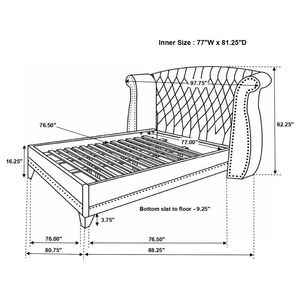 Cama Tamsin Black Eastern King con Cabecera Tapizada - Product Image 6