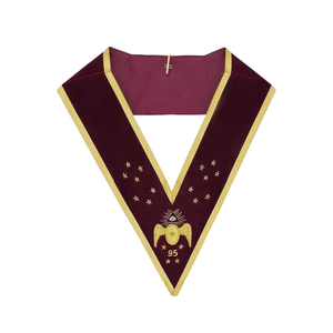 Cadena de insignias masónicas bordadas a medida de alta calidad con collar, fabricante de insignias masónicas, solicite precios al por mayor. - Product Image 1