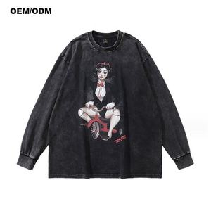 เสื้อสเวตเชิ้ตวินเทจคุณภาพสูงสำหรับผู้ชาย ล้างสีแบบแอซิดวอช คอกลม ผ้าฝ้ายพรีเมียม เสื้อผ้าลำลองแฟชั่น - Product Image 2