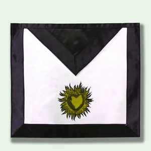 Juego de delantales de oficial del Rito de York, delantales masónicos de cuero hechos a mano, delantales masónicos clásicos de algodón blanco - Product Image 3