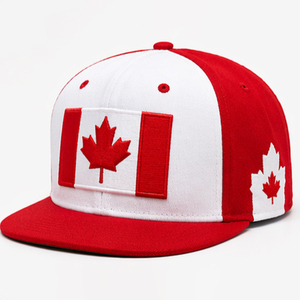 White Canadian Maple <b>Leaf</b> Snapback Cap Adjustable Red Embroidered Pattern Unisex Casual Hat - Product Image 4