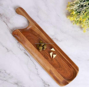 Vente directe d'usine planche à découper en bois d'acacia cuisine grande planche à découper en bois à carreaux géométrique durable en bois massif par FWE - Product Image 6