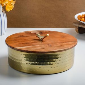 Traditional Indian Brass Home Decor Gift Designer Spice Storage <b>Box</b> Floral Engraved Lid Leak Proof Food Grade Dishwasher Safe - Product Image 1