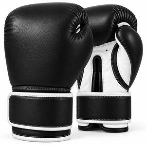 Champs Gear Maßgefertigte Synthetik-Leder Boxhandschuhe Verstellbarer Handgelenkriemen Klettverschluss Weiße Einfassung Outdoor-Training - Product Image 3