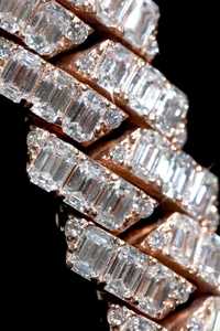 Hip Hop Handmade Rhodium Plated 925 <b>Sterling</b> <b>Silver</b> Moissanite Emerald Cut Cuban Link Iced Out Engagement <b>Chain</b> for <b>Men</b> Women - Product Image 3