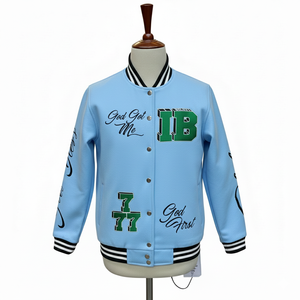 Custom Varsity <b>Bomber</b> Jacket for <b>Men</b> and Women Premium Letterman Baseball with Faux <b>Leather</b> Sleeves & Custom Graphic Print - Product Image 5