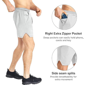 Shorts de sport pour homme style denim, aspect jean en coton, décontractés, pour l'entraînement, le loisir, le streetwear, avec poches latérales, coupe décontractée, été - Product Image 4