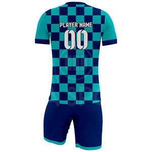 ชุดยูนิฟอร์มฟุตบอล OEM ODM เสื้อและกางเกงขาสั้นแบบกำหนดเอง ชุดกีฬาน้ำหนักเบาสำหรับการเล่นกีฬา ผู้จัดจำหน่ายขายส่ง - Product Image 3