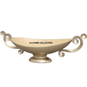 Design royal servant des bols décoratifs en métal martelé bols à salade en aluminium de qualité alimentaire de forme longue avec poignée design - Product Image 1