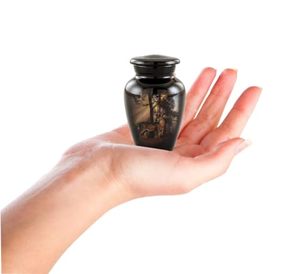 Regal Aluminum <b>Keepsake</b> Cremation Urn <b>Memorial</b> Ash Holder Featuring Artistic Secure Closure And Decorative Surface Finish - Product Image 1