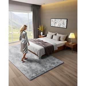 Alfombra Moderna para Decoración del Hogar, Estética, Gris Claro, 6 x 9 Pies, Alfombra Interior de Felpa, Suave, Antideslizante, Modelo Tie-Dye - Product Image 2