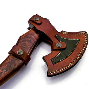 Hacha Industrial de Acero de Damasco Hecha a Mano con Espiga Plana y Mango de Madera de Palisandro, Regalo para el Día del Padre - Product Image 2