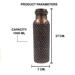 Black Hammered Copper Water <b>Bottle</b> Matte Finish Luxury Hydration <b>Flask</b> Reusable Metal Drinkware OEM ODM Wholesale Gift - Product Image 2