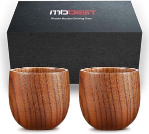 Verre à whisky en bois fait main haut de gamme, design moderne, pour utilisation sur table |   Cadeau de déménagement ou d'anniversaire |   Offre de vente en gros d'usine - Product Image 2