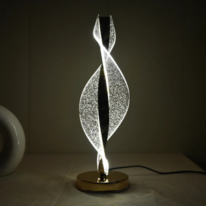 Lampe de table LED spirale de qualité supérieure, style nordique minimaliste, en acrylique cristallin, pour salon, chambre, hôtel, éclairage décoratif - Product Image 1