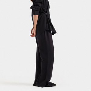 Pantalon évasé OEM pour femme, taille élastique, streetwear, respirant, en molleton, épais, chaud, de haute qualité, pour la course et le jogging - Product Image 4