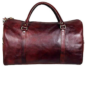 Bolsa de Viaje Unisex de Cuero Genuino con Logotipo Personalizado, Impermeable, Estilo Vintage, con Cierre de Cremallera y Patrón de Cinturón, Capacidad de 20-35L - Product Image 3