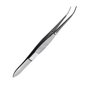 Pinzas Iris Eye para tejido de 4 pulgadas, semicurvas, dentadas, instrumento quirúrgico oftálmico de precisión, acero inoxidable, manual MOL - Product Image 5
