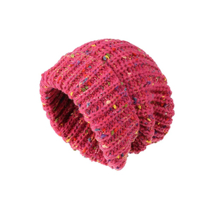 Unisex Knit Beanie Hat 100% Acrylic Cuffed <b>Winter</b> <b>Cap</b> Casual Style for Adults Black Multicolor Speckle Pattern - Product Image 2