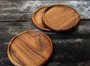 Vintage-Style Bohemian Handicrafts Eco-Friendly <b>Square</b> Shaped Mats & Pads <b>Table</b> Decoration Home <b>Kitchen</b> Made Wood Resin - Product Image 3