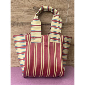 Custom Striped Design Eco-Friendly Recycled Nylon <b>Tote</b> <b>Bag</b> for Women for Travel <b>Beach</b> Shopping with Personalized Logo - Product Image 3