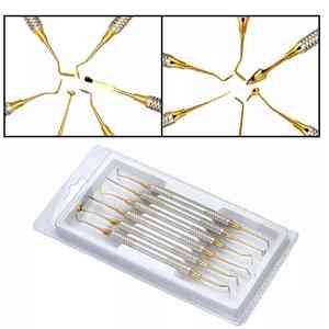 6 Espátulas Dentales de Resina Compuesta para Relleno, Instrumento Restaurador de Acero Inoxidable con Recubrimiento de Titanio Dorado, Manual, de Grip Surgical - Product Image 3