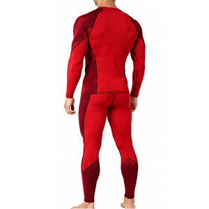 Ensemble de survêtement de compression personnalisé pour hommes – Haut de fitness à manches longues et collants à séchage rapide, haute élasticité, idéal pour la course, la gym et l'entraînement - Product Image 3