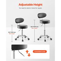 Siège de garage réglable avec dossier et roulettes, chaise industrielle pour usage en atelier, cuir PU, capacité de 300 lb, non pliable