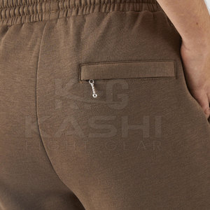 Pantalon de survêtement décontracté haute performance en toile, taille mi-haute, coupe extensible, matière légère, cordon de serrage, pour entraînement, jogging et sport - Product Image 4
