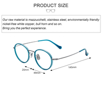 Monture de lunettes en titane légère et ronde en gros avec plaquettes nasales réglables pour les acheteurs de détail d'optique