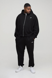Survêtement en coton pour hommes de haute qualité, vente en gros, avec logo frontal, style streetwear, deux pièces, sweats à capuche et pulls zippés, fabrication sur mesure - Product Image 2