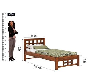 Advika Noir <b>Single</b> Sheesham <b>Wood</b> <b>Bed</b> - Product Image 2