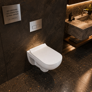 WC mural moderne sans bride en céramique monobloc, cuvette allongée, chasse d'eau par siphon, écologique, facile à nettoyer, WC minimaliste - Product Image 6