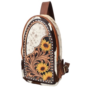 Bolso bandolera de cuero de piel occidental de nueva moda, bolso de cuero de vaca de alta calidad, bolso de uso diario de estilo informal - Product Image 1