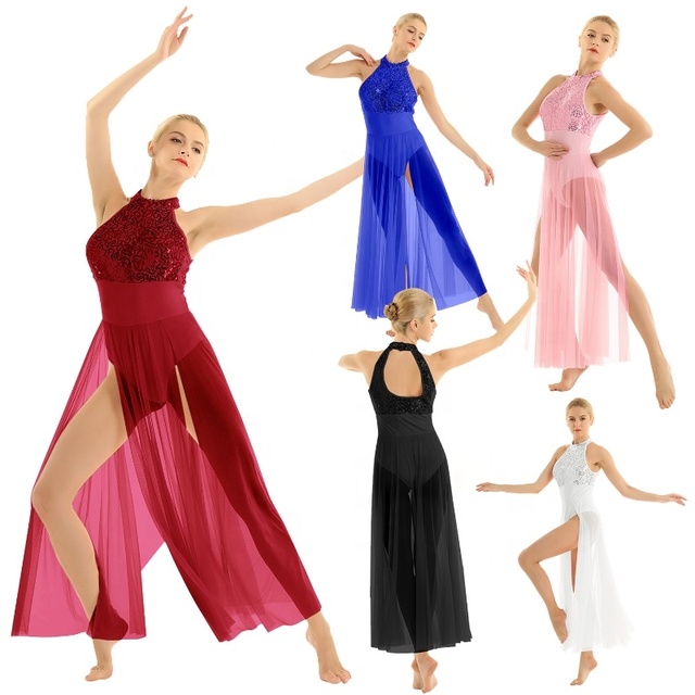 Women Training Dancewear Contemporary Internship Stage Dance Costumes Performance Wear Lyrical Ballet Dance Dresses