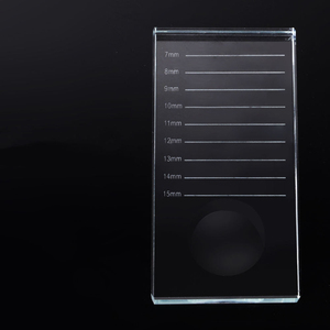 Clear Glass Eyelash Tile with Glue Jade Stone Slot <b>Lash</b> <b>Extension</b> Palette Holder Printed Scale <b>Lash</b> Strip Board Organizers - Product Image 2