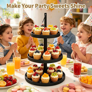 Cupcake <b>Stand</b> Metal Black <b>Cake</b> <b>Stand</b> Metal Cupcake Tower <b>3</b> <b>Tier</b> Halloween Cupcake <b>Stand</b> Black <b>Cake</b> <b>Stand</b> - Product Image 3