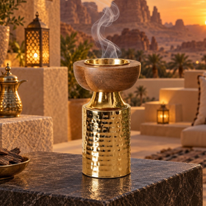 Quemador de incienso de mármol y acero inoxidable de primera calidad |   Porta Incienso Árabe Oud para el Hogar, Hotel, Majlis, Ramadán, Decoración Islámica, Juego de Regalo - Product Image 4