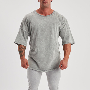 Camisetas para hombre con efecto acid wash, tela de mezcla de algodón con efecto acid wash, material transpirable y cómodo, manga corta, camisa de moda urbana. - Product Image 3