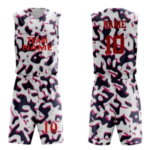 Uniforme de basket-ball personnalisé et imprimé sur mesure, 100% polyester, respirant, séchage rapide, antibactérien, pour l'entraînement en équipe - Product Image 5