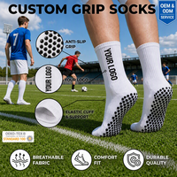 Chaussettes de football personnalisées à forte valeur ajoutée Chaussettes à prise en main d'usine Chaussettes antidérapantes