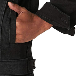 Veste en jean pour homme, nouvelle collection, couleur noire, style streetwear, doublée de fourrure, pour l'automne et l'hiver, design élégant. - Product Image 5
