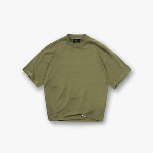 Camiseta Ringer de Corte Cuadrado para Hombre, 100% Algodón, Manga Corta, con Estampado, Lavado Ácido y Acabado Térmico con Efecto Desgastado por el Sol - Product Image 1