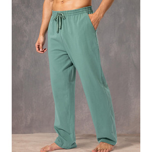 Pantalon de survêtement personnalisable pour homme 100 % coton, coupe évasée, délavé au soleil, effet délavé à l'acide, motif uni, poids lourd - Product Image 6