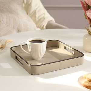 Plateau de service rectangulaire en similicuir, design minimaliste, couleur unie, durable, indispensable pour la cuisine et la salle à manger - Product Image 5