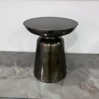 Table d'appoint en métal de style industriel moderne Artisan Design S606, finition antique, table d'appoint en fer, salon, chambre à coucher, tabouret 2-en-1