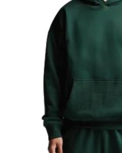 Mens Deep Green Fleece Hoodie And Jogger Tracksuit <b>Set</b> Winter Casual Pullover Hooded Sweatshirt Pants Streetwear For Men - Product Image 3