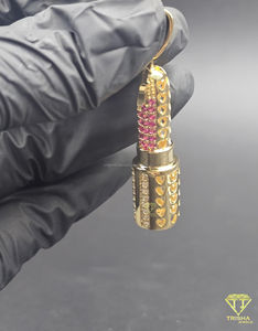 Pendentif de luxe en forme de rouge à lèvres rose pour femme, bijou élégant, cadeau, idéal pour les soirées - Product Image 3